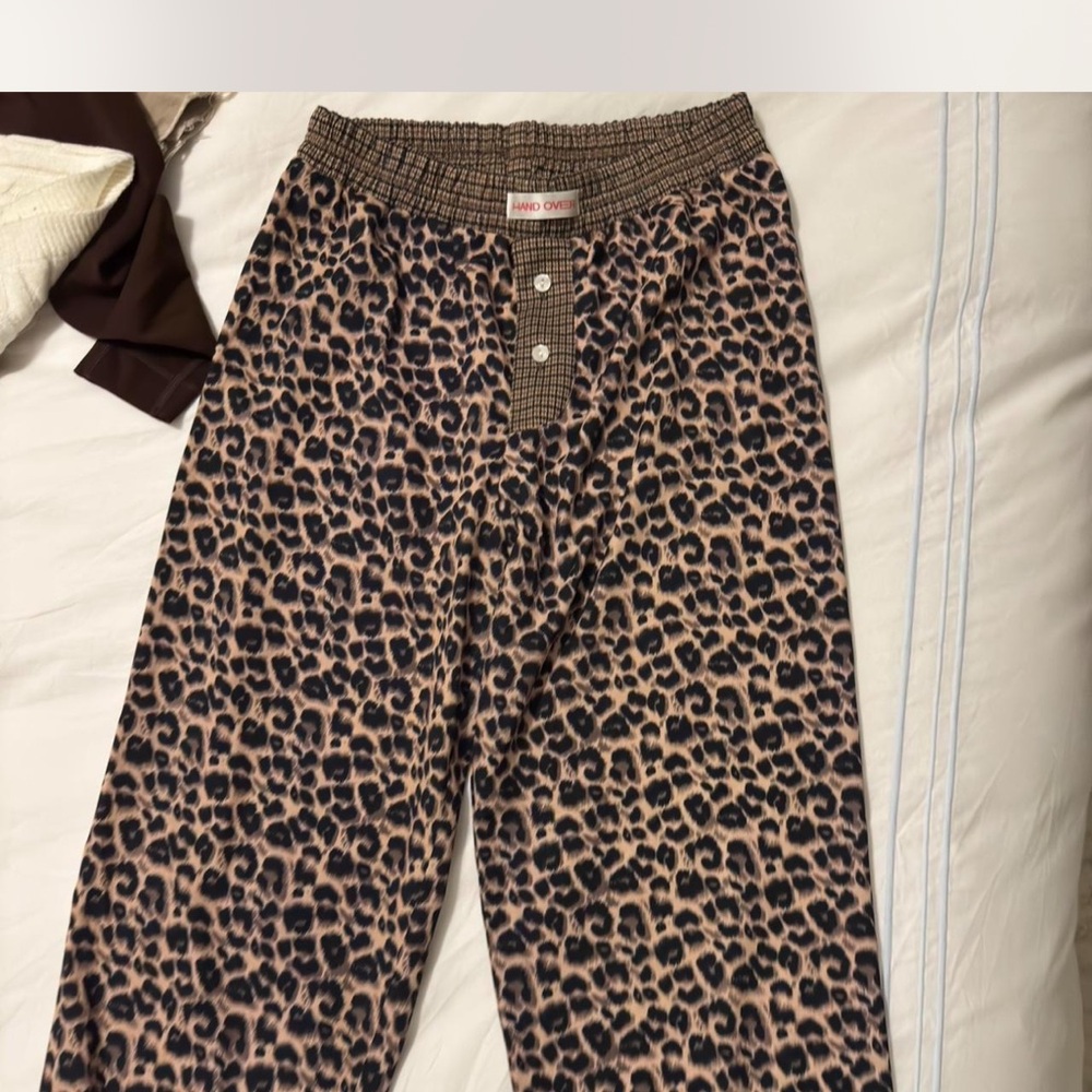 Hand Over Leopard Print Pants